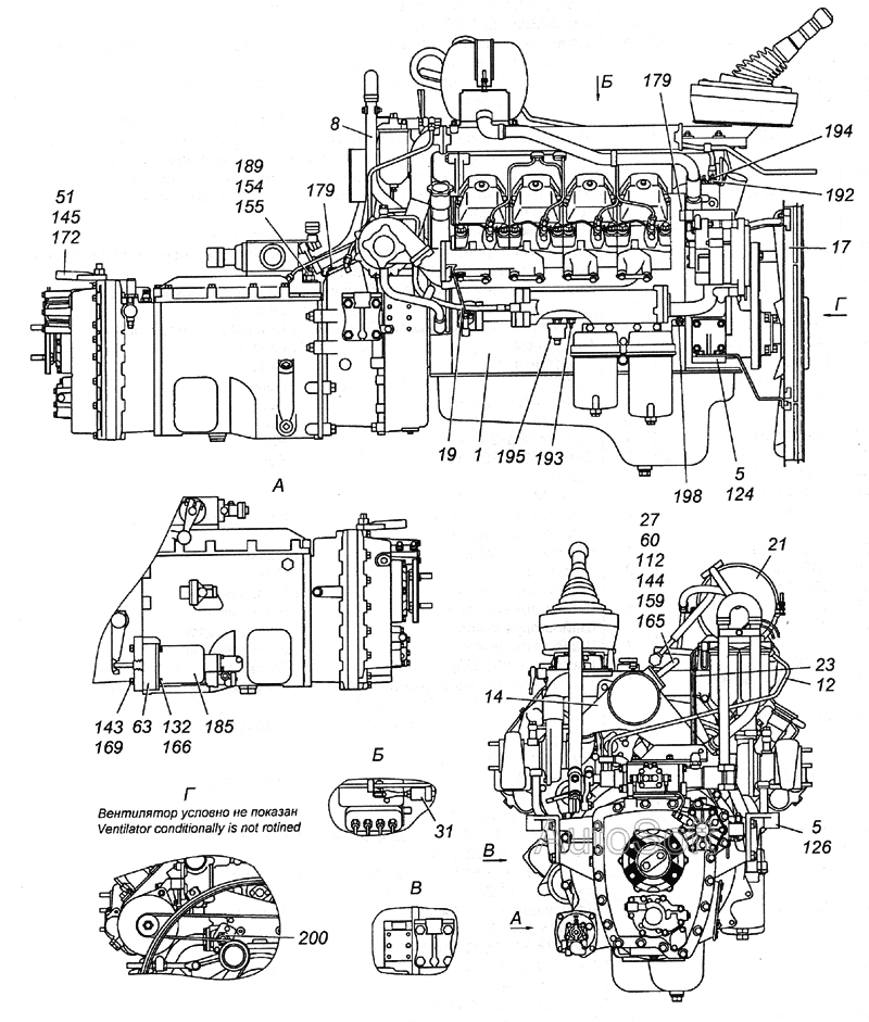 6350-1000260 Силовий агрегат 740.50-360, укомплектований