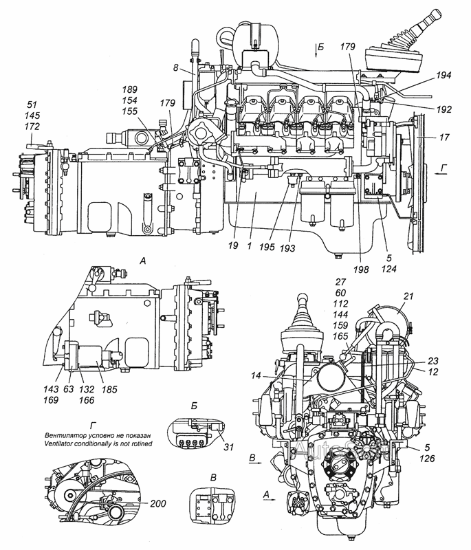 6350-1000260 Силовий агрегат __NT__2__740.50-360, укомплектований для встановлення на автомобіль