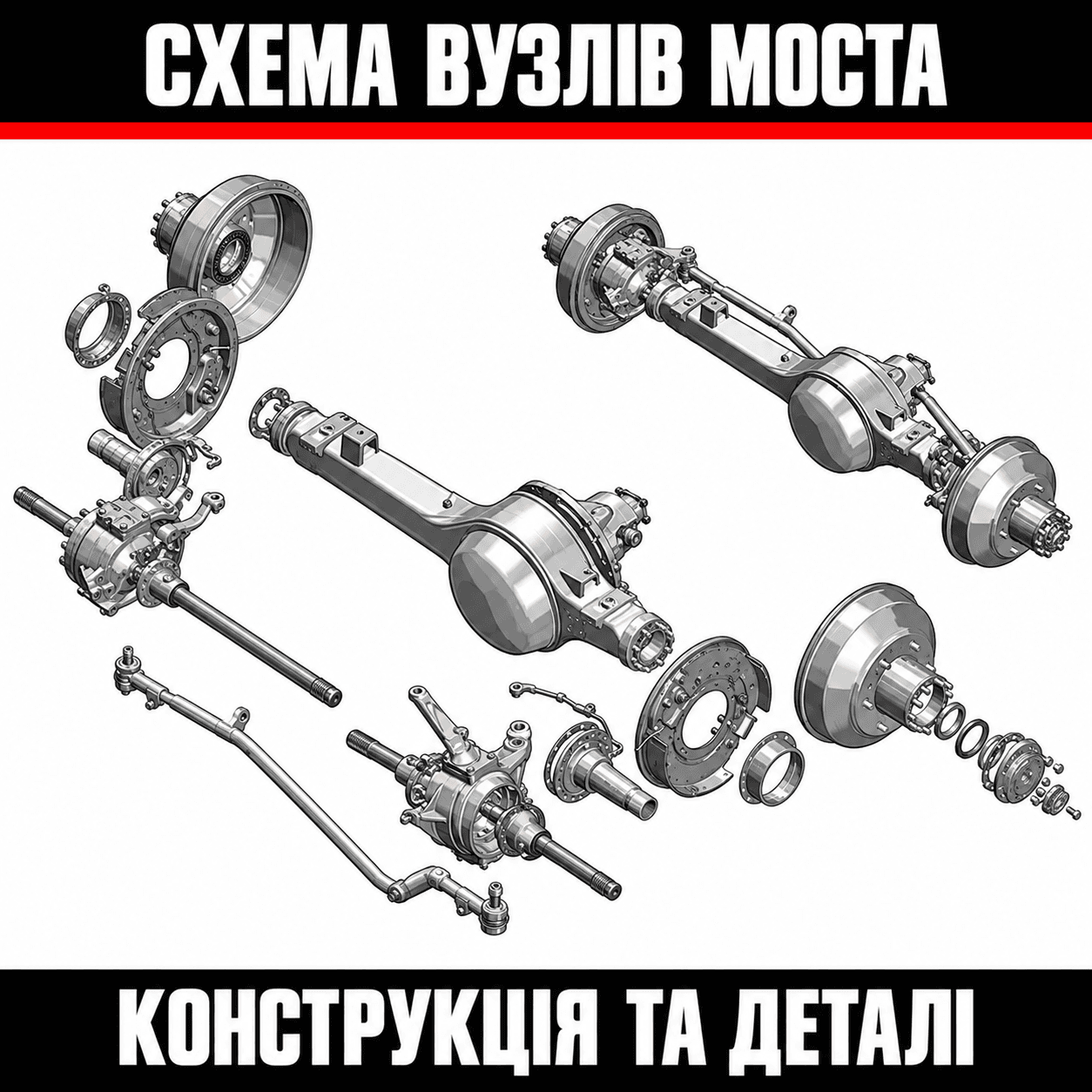 33081-2300012-70. Передній ведучий міст із гальмами та маточинами