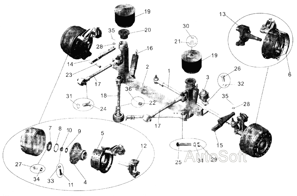 Установка подвески задней дополнительной оси