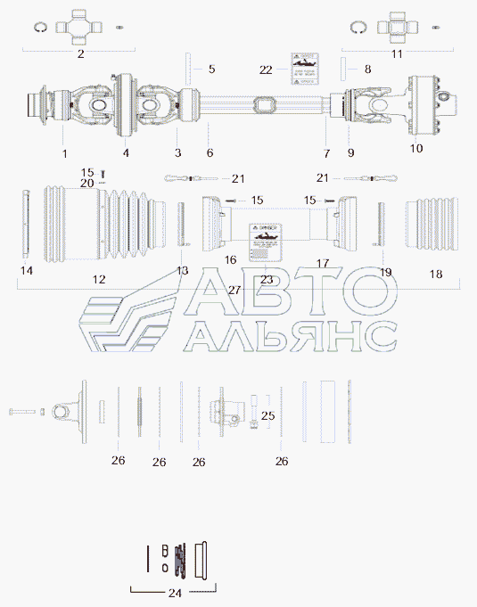 PTO CV 1-3/8-21 №68395 AND 1-3/4-20 №68396