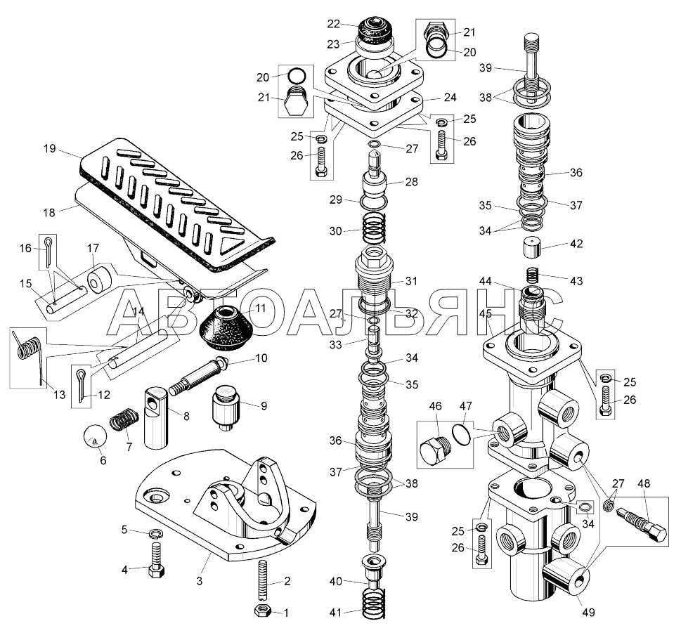 Кран управления тормозами ;Valve of brakes control