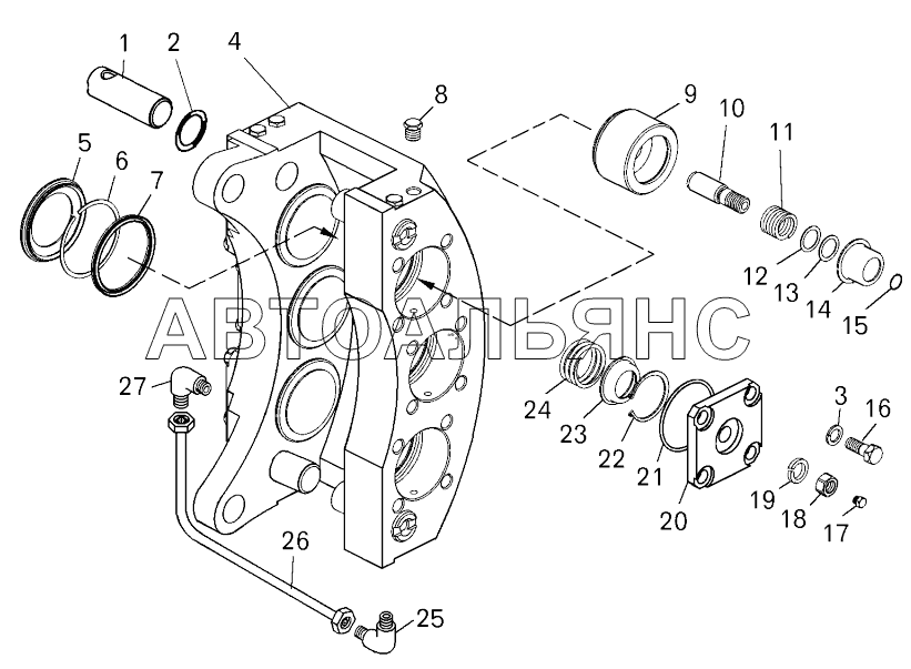 Корпус тормоза (, );Brake body