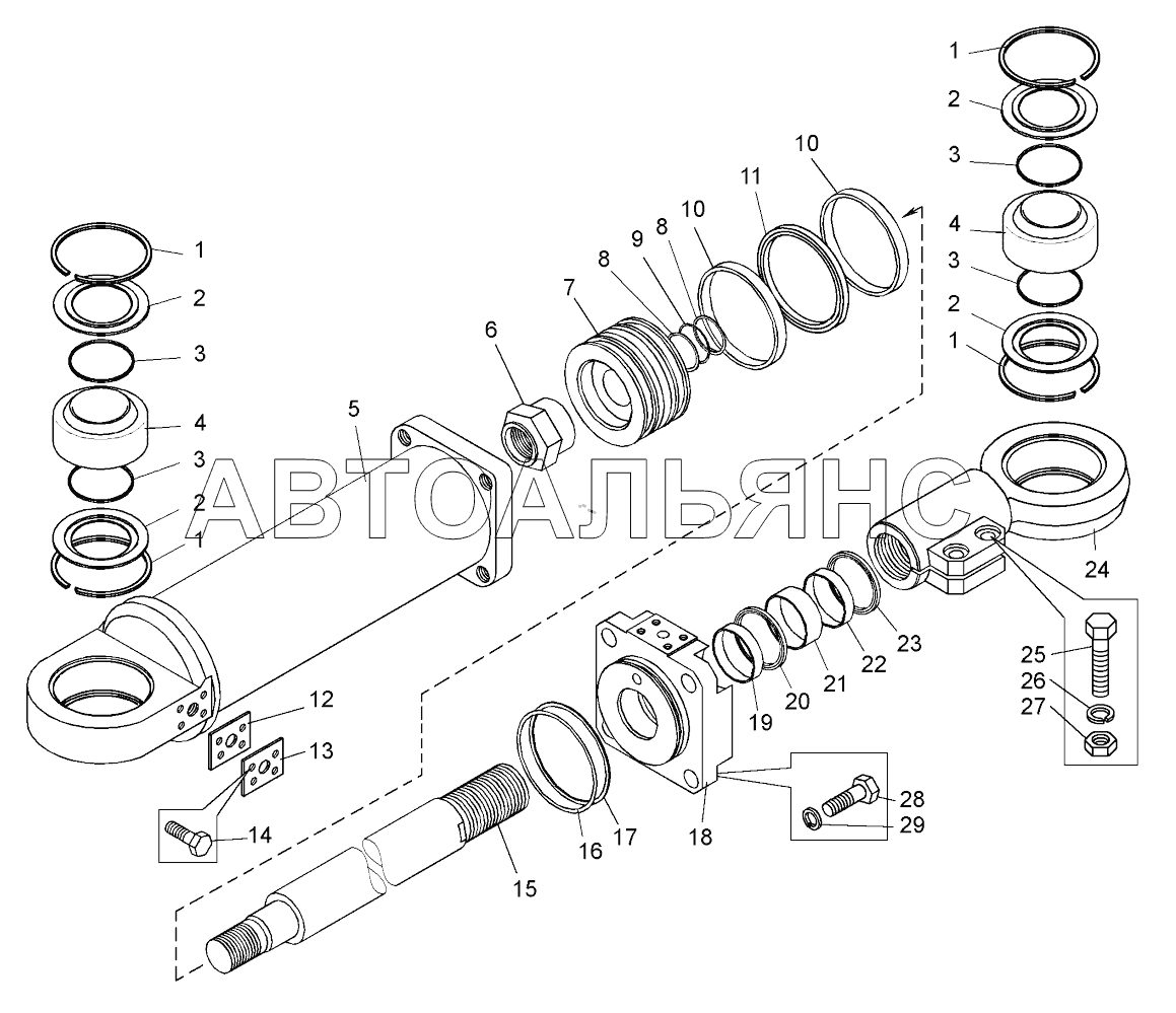 Цилиндр поворота (75131-3429010-40);Turn cylinders