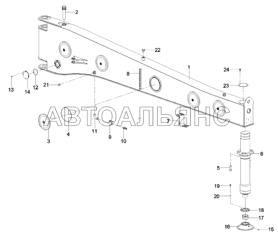 12639162 Outrigger, rear, right