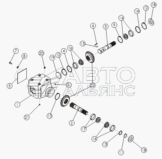 GEARBOX L-TYPE WITH OVERRUN