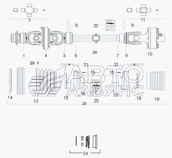 PTO CV 1-3/8-21 №69681 AND 1-3/4-20 №69682