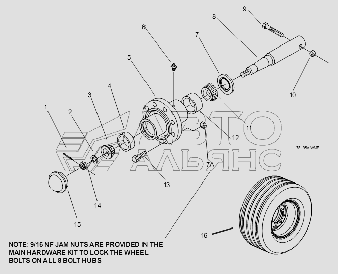 8-BOLT HUB AND 2-1/2" SPINDLE