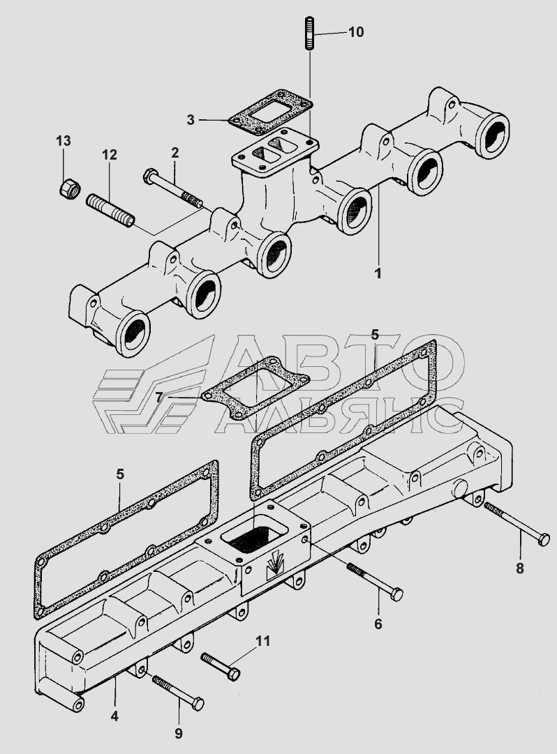 ВПУСКНОЙ И ВЫПУСКНОЙ КОЛЛЕКТОР С СЕРИЙНЫМ НОМЕРОМ F9995