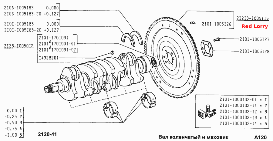 Вал коленчатый и маховик