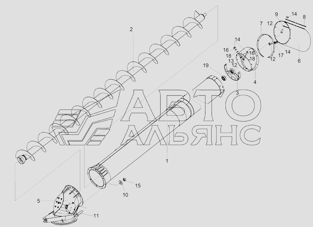 Шнек с отводом КЗК-12-0206000А