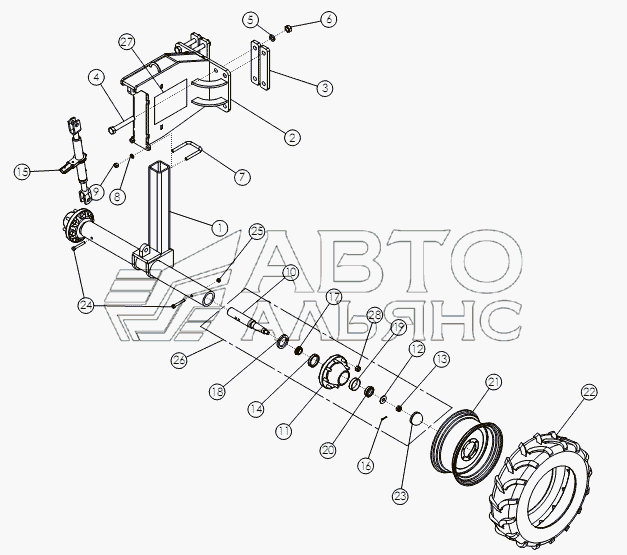 STANDARD REAR STRUTS - 11.2 X 24 TIRES