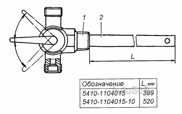 5410-1104015-10 Трубка приемная с краном в сборе