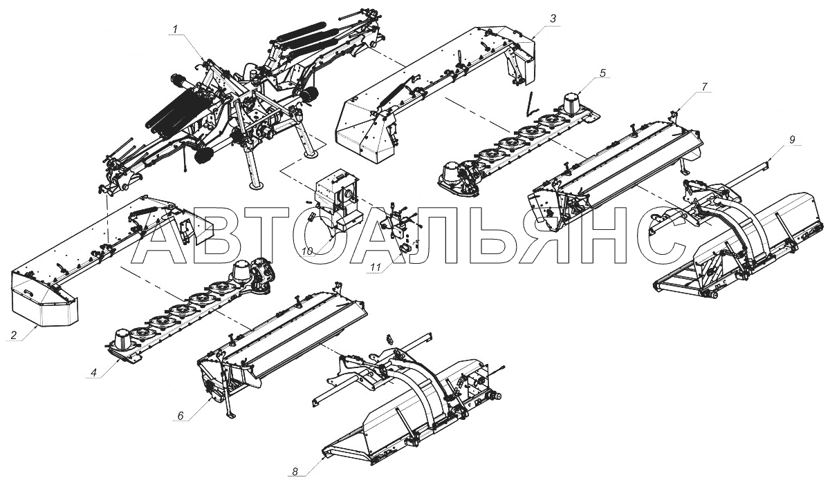 Косилка дисковая двусторонняя КДД-9 ВТ КДД-9-00.00.000
