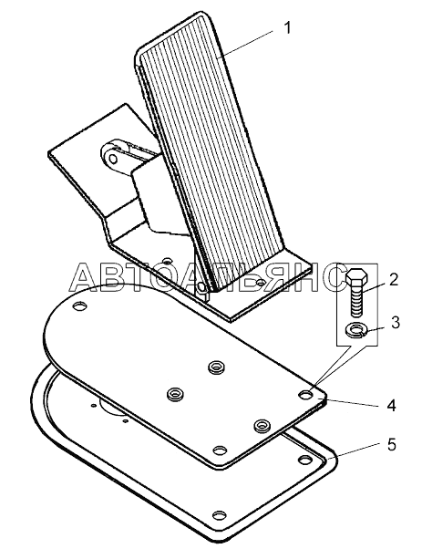 Установка тормозной педали (75307-2100080);Mounting of brake pedal