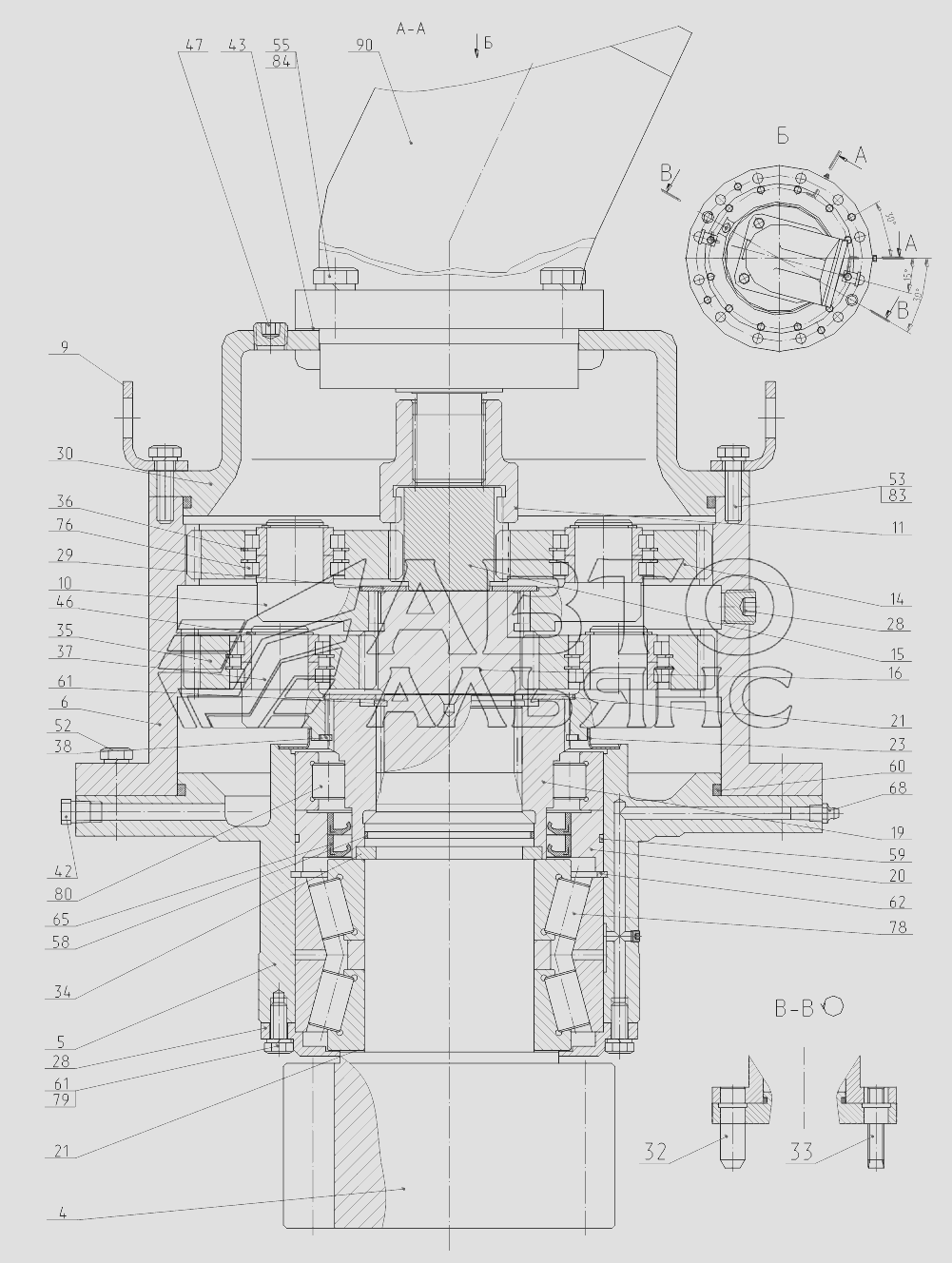 320-10-07.00.000 Механизм поворота c гидромотором “Bosch-Rexroth”