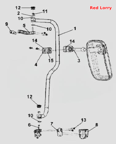 Driver Side Exterior Rearview Mirror Installation Subassembly - Cab