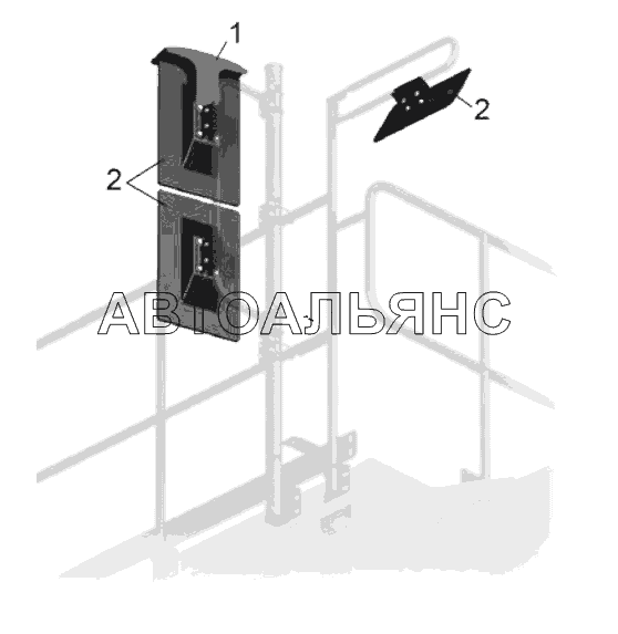 Установка зеркал заднего вида правого крыла (75306-8201005-10);Mounting of rear view mirrors