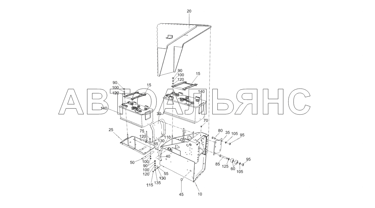 5308-3703001-20 Установка аккумуляторных батарей