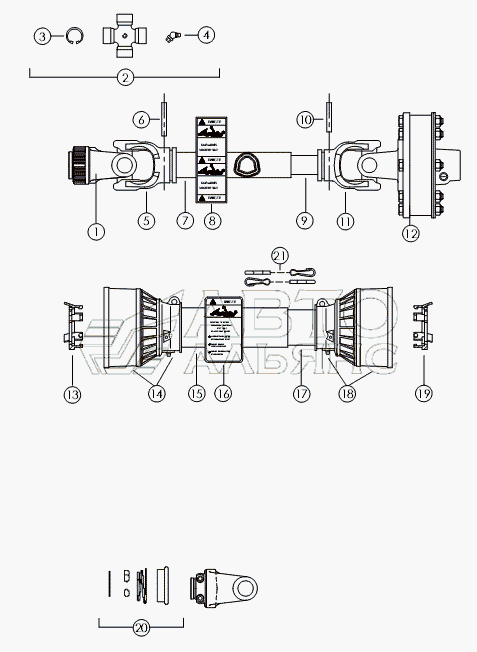 PTO - STANDARD 1 3/8 - 21 №52402 AND 1 3/4 - 20 №52400