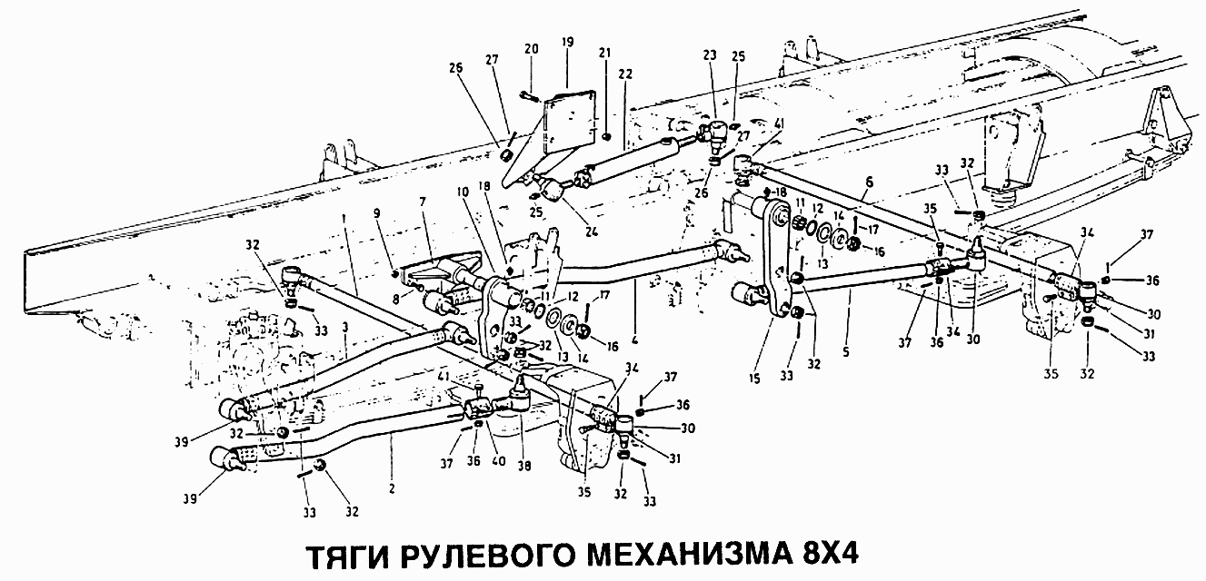 Тяги рулевого механизма 8x4