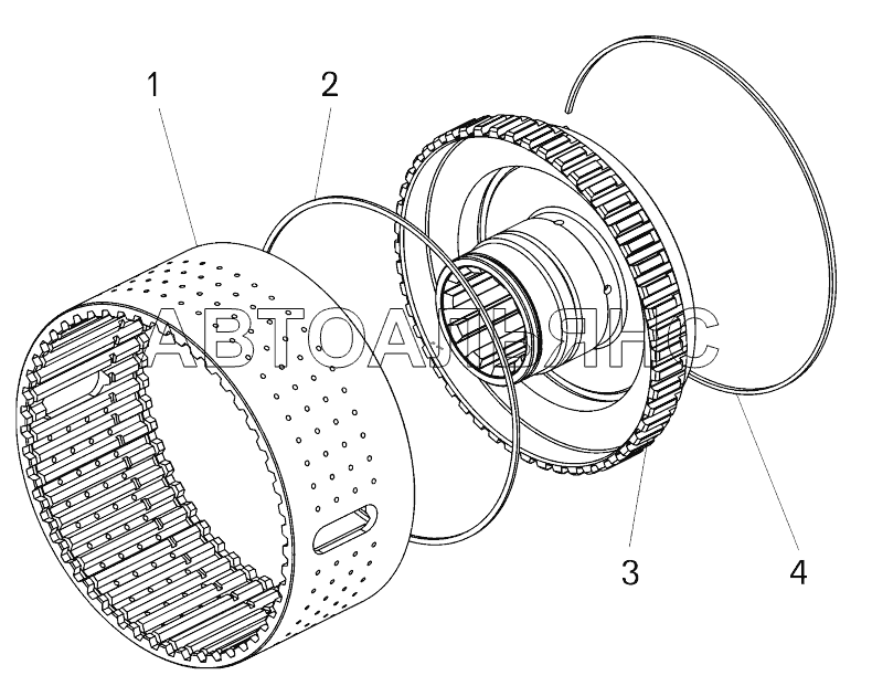 Барабан фрикциона второй передачи ;Drum of second step friction clutch