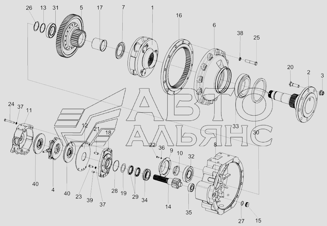 Редуктор бортовой КЗК-10-0107200-04