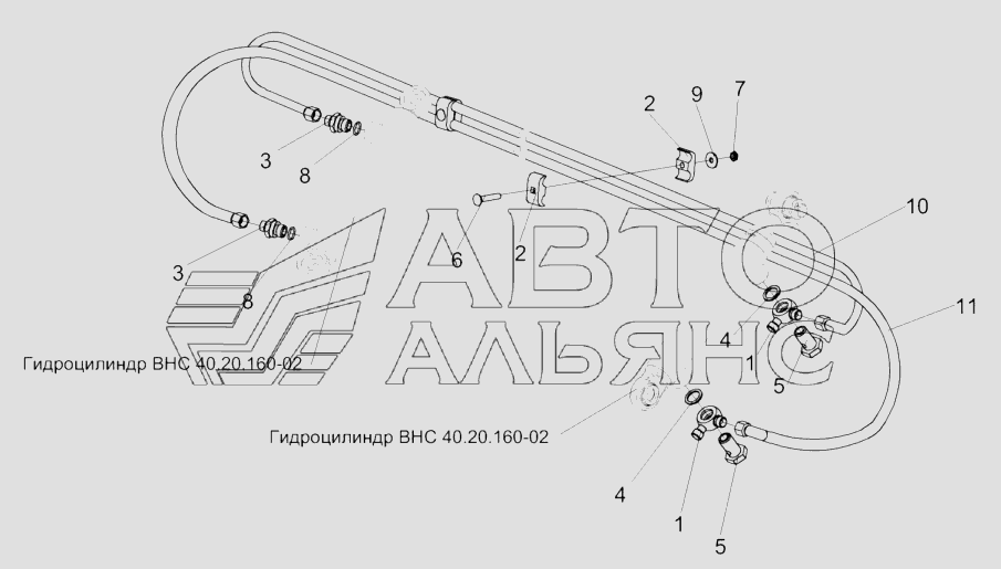 Система гидравлическая наклонной камеры КЗК 1790000