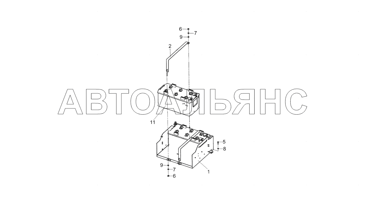 5297-3703001-99 Установка аккумуляторных батарей