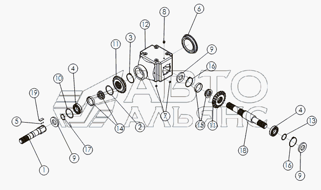 GEARBOX - T TYPE WITH OVERRUN