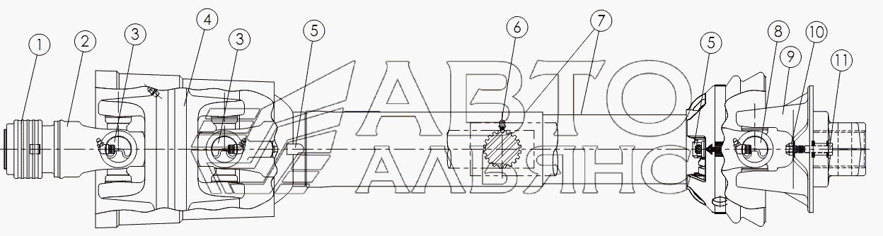 PTO DRIVELINE №51480 1.38" - 21 SPLINE