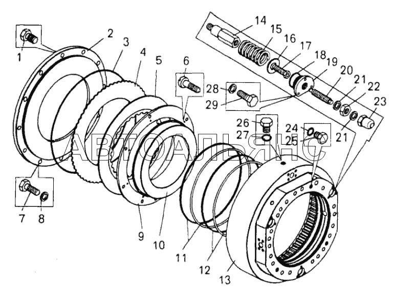 Многодисковый тормозной механизм;Multi disk brake mechanism