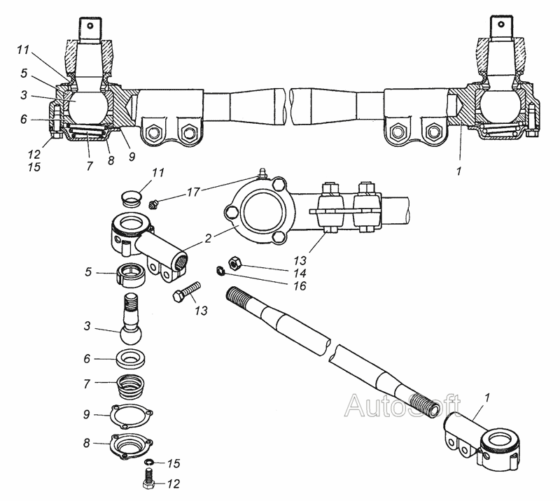 6350-3414130-10 Тяга промежуточная