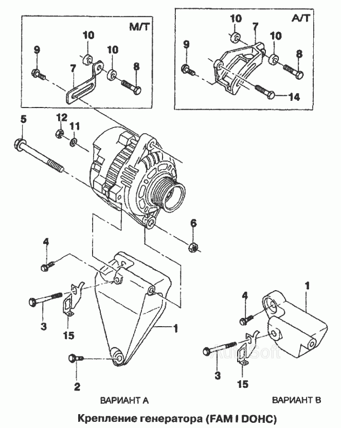 Крепление генератора (FAM I DOHC)