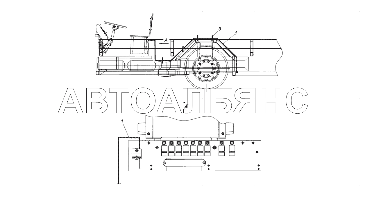 5297-4070059 Установка жгута питания на шасси.