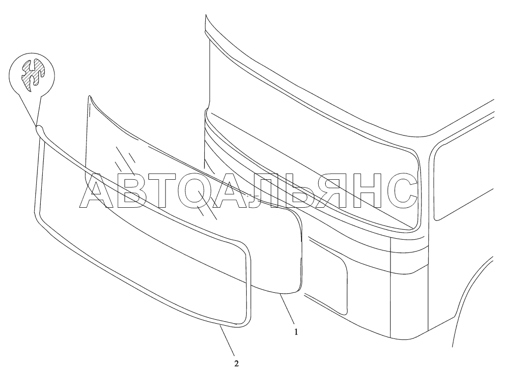 FRONT WINDSHIELD ASSEMBLY