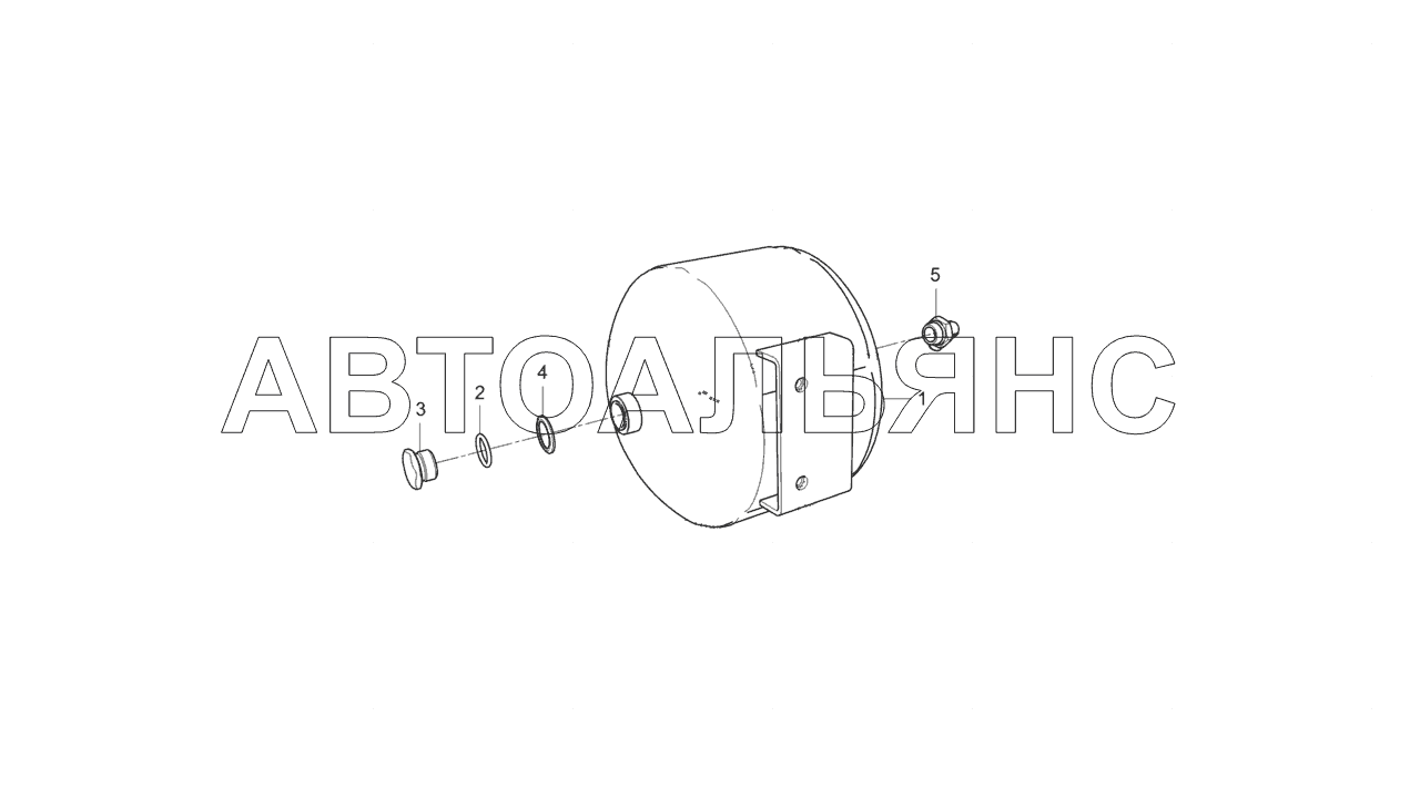 3297-3513005 Ресивер малый в сборе с фитингами