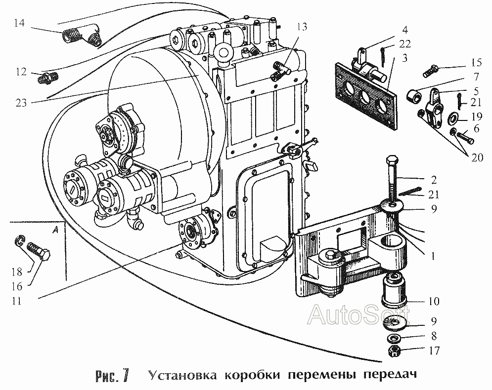 Установка коробки перемены передач ()