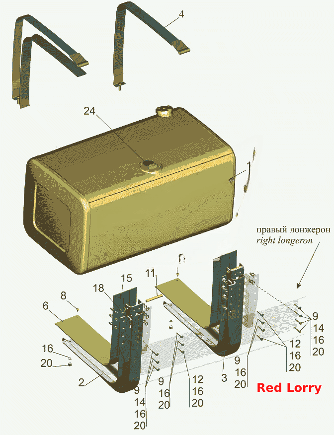 Крепление топливного бака 6310Е9-1101002 (500 литров)