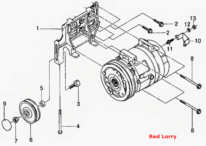 Установка компрессора (1.5 DOHC)