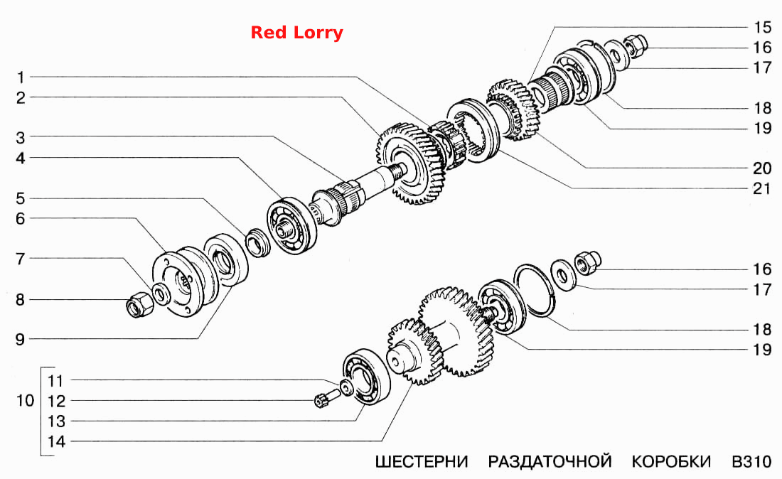 Шестерни раздаточной коробки