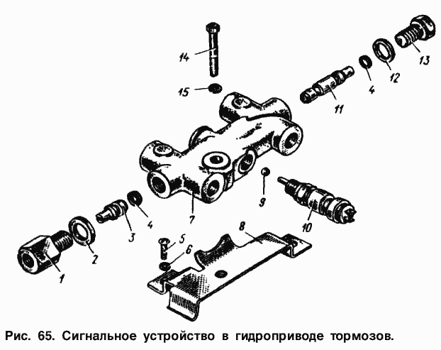 Сигнальное устройство в гидроприводе тормозов