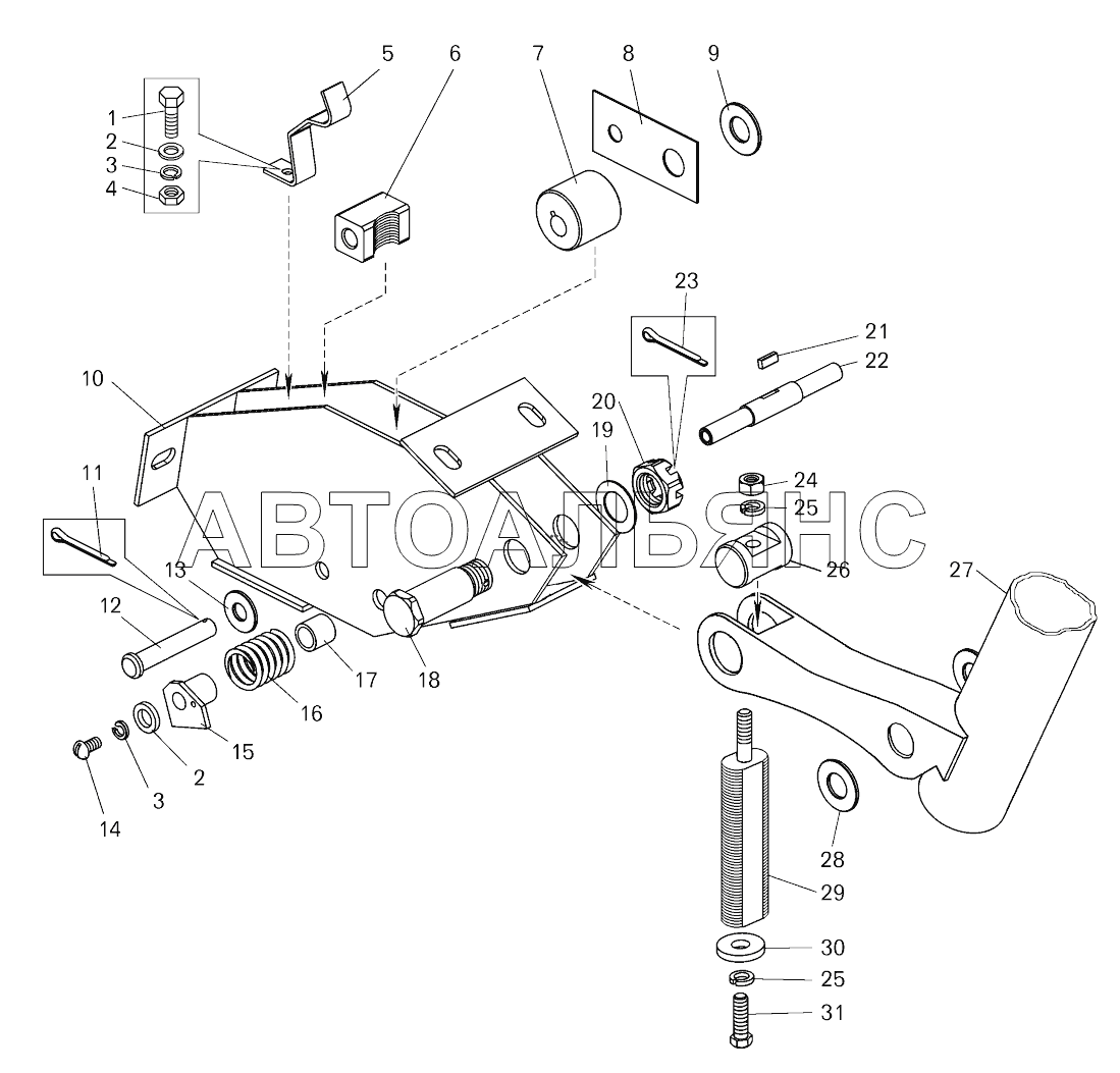 Колонка рулевая с кронштейном ;Steering column with bracket