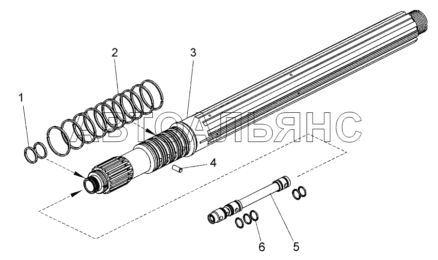 Вал первичный (, - );Main shaft