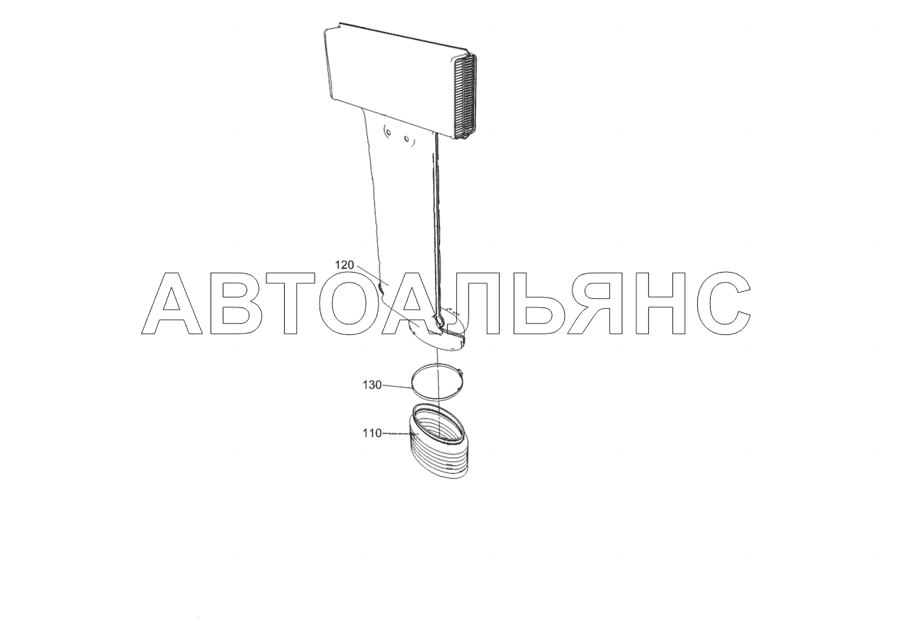 4308-1109400-20 Воздухозаборник с уплотнителем