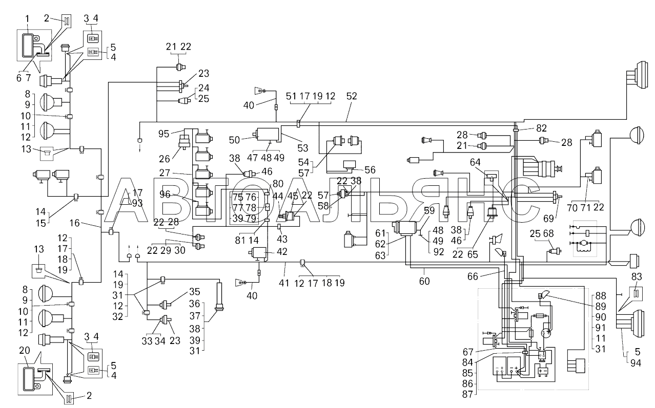 Монтаж электроборудования на шасси ;Mounting of electrical equipment on chassis of BELAZ-