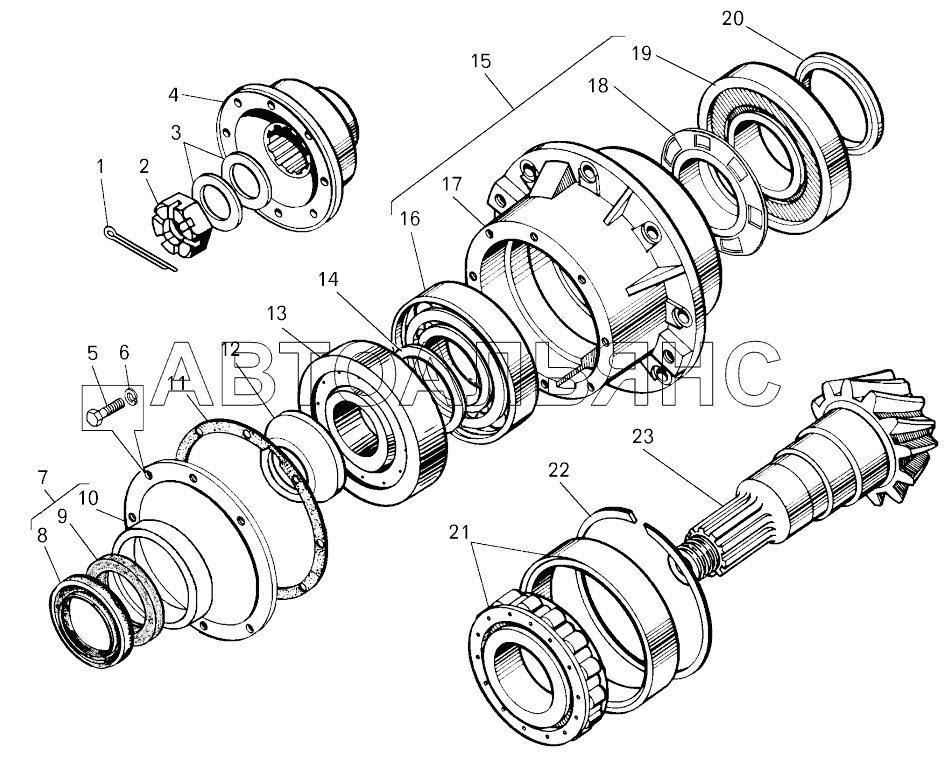 Шестерня ведущая главной передачи ;Main gear driving pinion