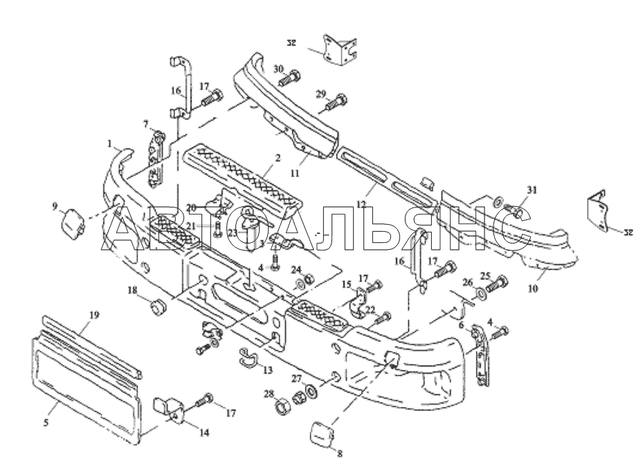 BUMPER AND FRONT BRACKET