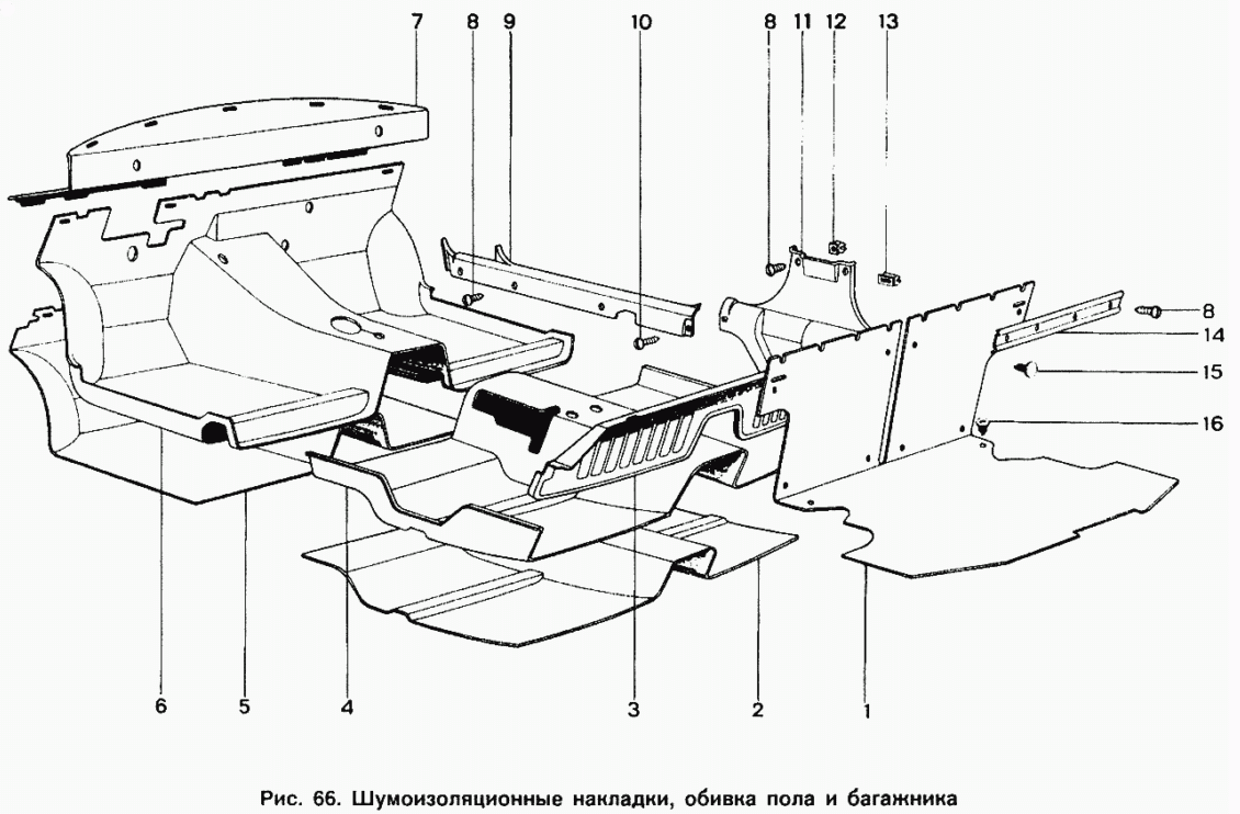 Шумоизоляционные накладки, обивка пола и багажника