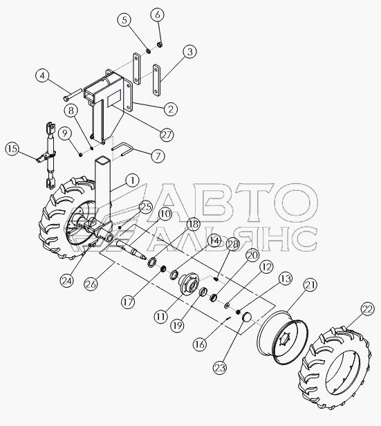 STANDARD REAR STRUTS - 7.60 X 15 TIRES